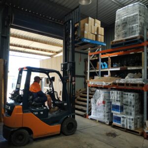 Forklift loading shelves